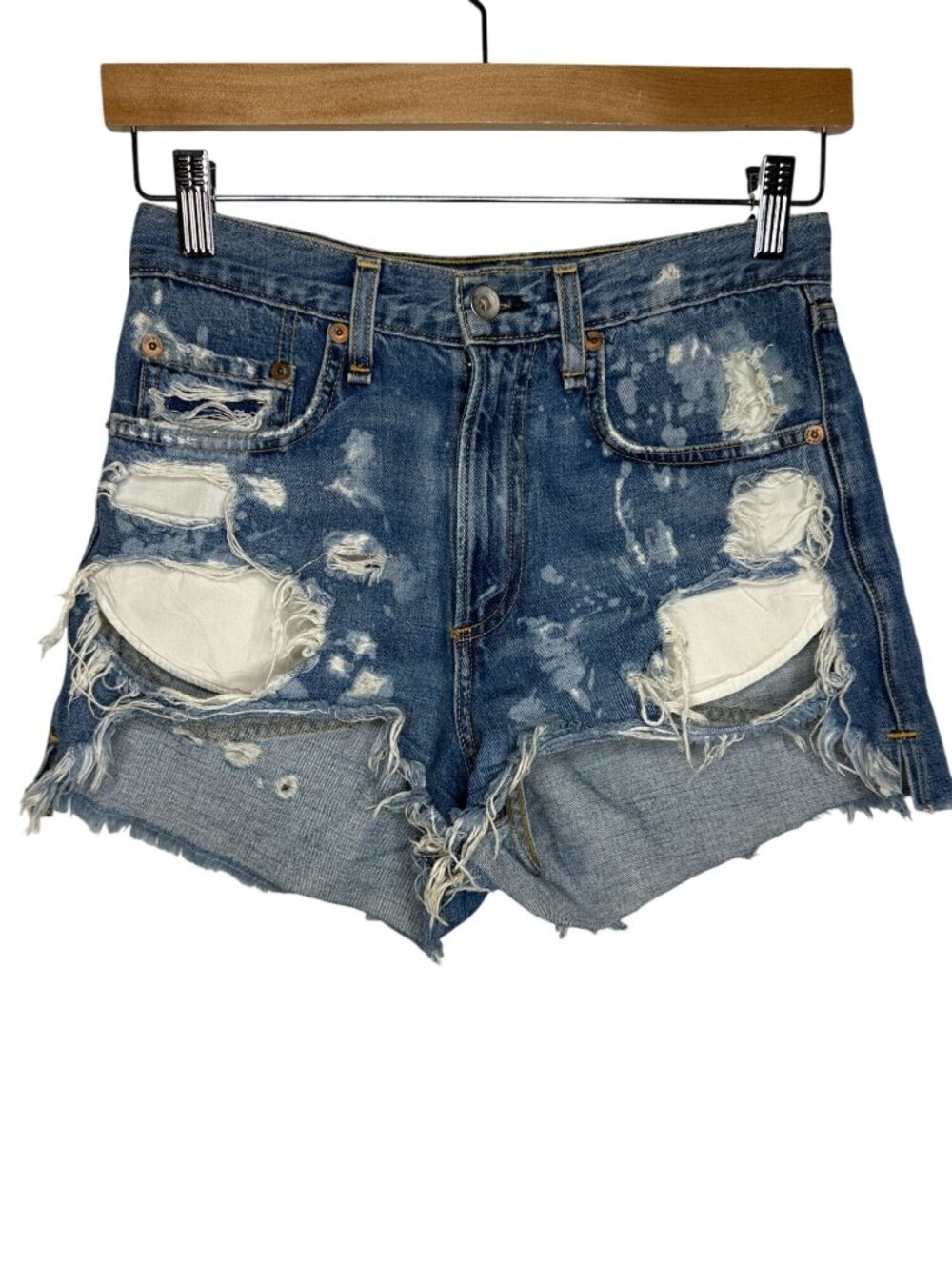 Rag & Bone Justine Shorts 25 Distressed Denim Cutoff High Rise Y2K Grunge Edgy
